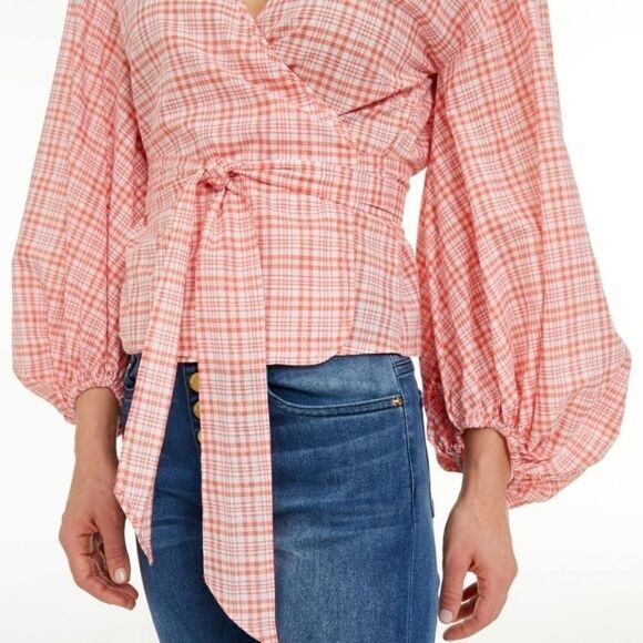 Michael Michael kors women metallic plaid wrap top - Picture 4 of 13